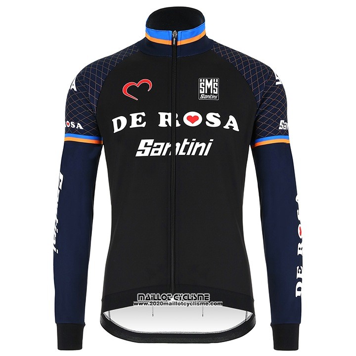 2018 Maillot Ciclismo DE Rose Noir Manches Longues et Cuissard
